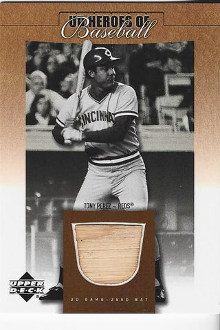Tony Perez 2001 Upper Deck Game Used Bat Card