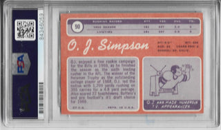 OJ Simpson 1970 Topps Autographed Rookie Card (PSA Auto Grade GEM MT 10) #90
