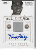 Tony Perez 2012 National Treasures Game Used Jersey and Autographed Card 19/25