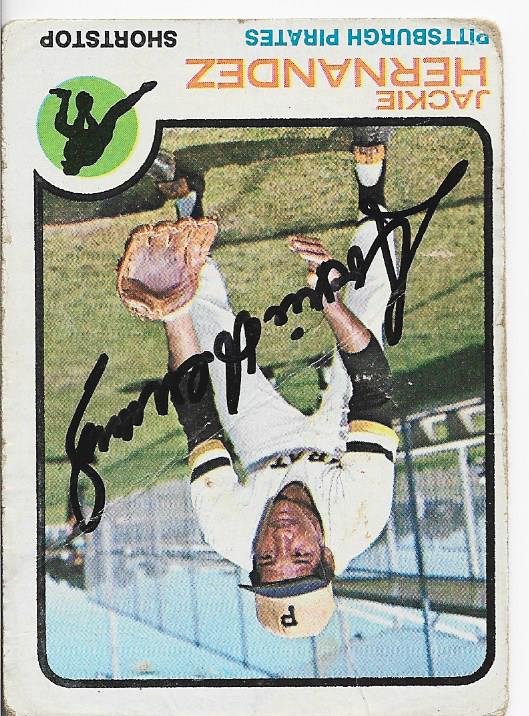 Jackie Hernandez 1973 Topps Autographed Card