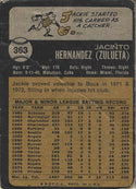Jackie Hernandez 1973 Topps Autographed Card