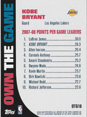 Kobe Bryant 2008 Topps Card