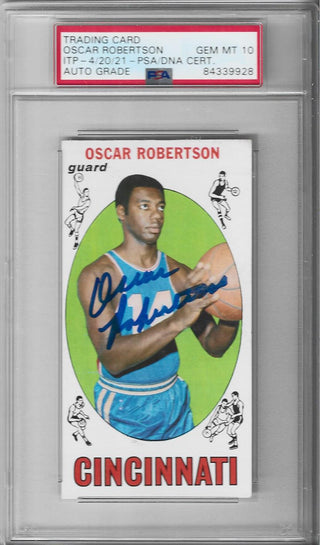 Oscar Robertson 1969 Topps Autographed Card (PSA)