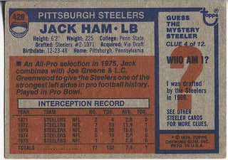 Jack Ham 1976 Topps Card #420