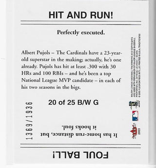 Albert Pujols 2003 Fleer Card 1369/1936