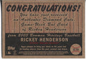 Rickey Henderson 2003 Topps Game Used Bat Card #DC-RH