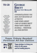 George Brett 2003 Topps Game Worn Jersey Card #TR-GB