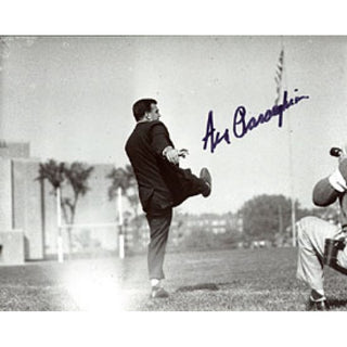 Ara Parseghian Autographed / Signed Kicking 8x10 Photo