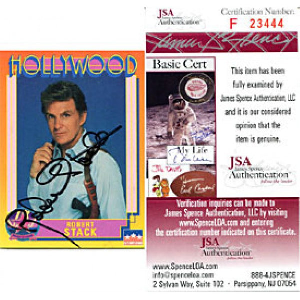 Robert Stack Autographed / Signed 1991 Hollywood Card (James Spence)
