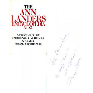 Ann Landers Autographed / Signed The Ann Landers Encyclopedia A to Z Book