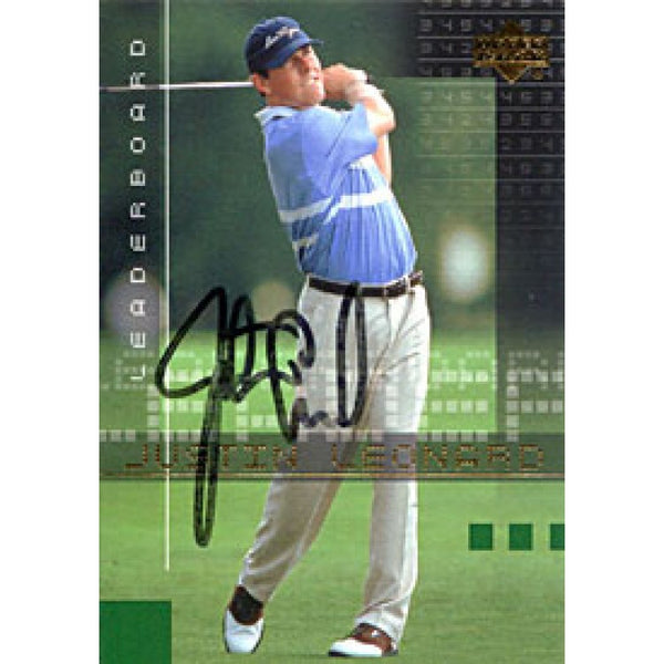 Justin Leonard Autographed / Signed 2002 Upper Deck Card