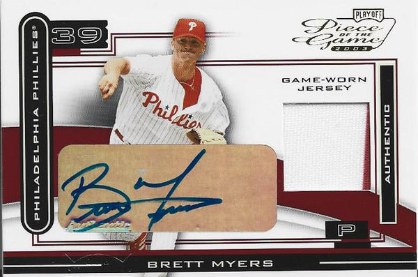 Brett Myers Autographed 2003 Playoff Jersey Card