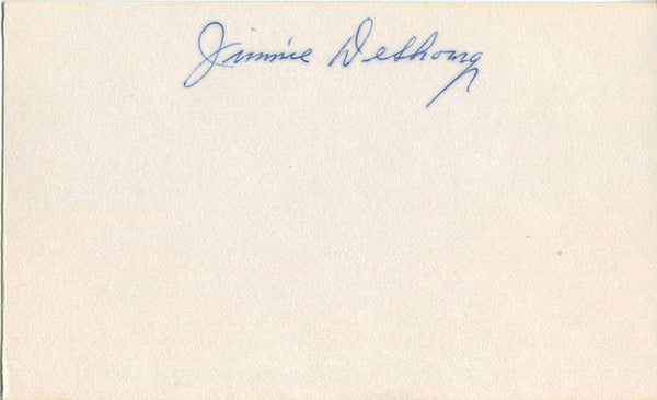 Jimmie Dechong Autographed / Signed 3x5 Card