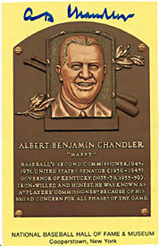 A.B. Chandler Autographed/Signed Hall of Fame Plaque