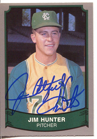 Jim Catfish Hunter Autographed / Signed 1989 Pacific Card (JSA)