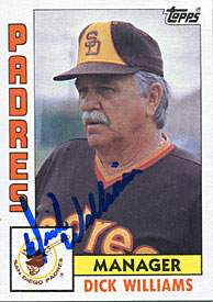Dick Williams Autographed/Signed 1984 Topps Card