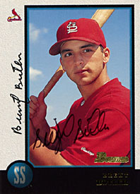 Brent Butler Autographed / Signed 1998 Topps No.154 St. Louis Cardinals Baseball Card