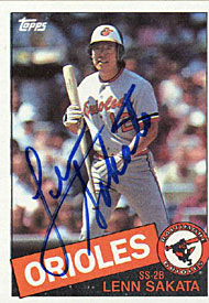 Lenn Sakata Autographed / Signed 1985 Topps #81 Card - Baltimore Orioles