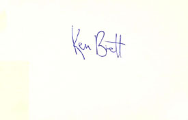 Ken Brett Autographed / Signed 3x5 Card