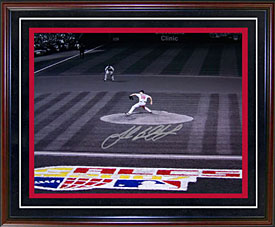 Josh Beckett Autographed / Signed Framed ALCS Game 5 vs. Indians 10/18/07 16x20 Photo