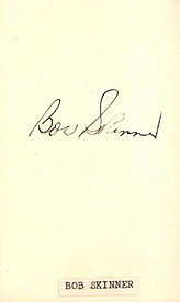 Bob Skinner Autographed / Signed 3x5 Card