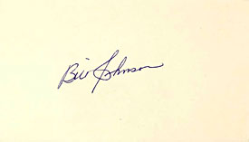 Bill Johnson Autographed / Signed 3x5 Card