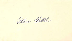 Allen Al Gettel Autographed / Signed 3x5 Card
