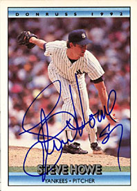 Steve Howe Autographed / Signed Donruss 1992 Card #106 New York Yankees