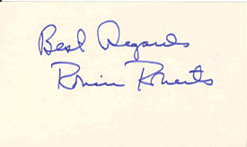 Robin Roberts Autographed / Signed 3x5 Card