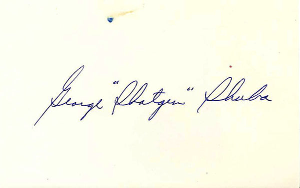 George Shotgun Shuba Autographed / Signed 3x5 Card