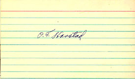 O.T. Harstad Autographed / Signed 3x5 Card