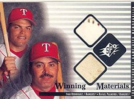 Ivan Rodriguez and Rafael Palmeiro Unsigned Winning Materials Card (Upper Deck)