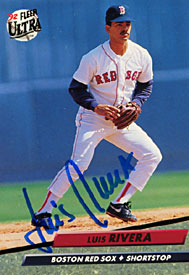 Luis Rivera Autographed / Signed 1992 Fleer No.22 Boston Red Soxs Baseball Card