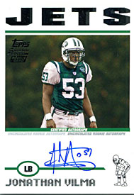 Jonathan Vilma Autographed / Signed 2004 Topps Stadium Card