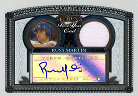 Russ Martin Autographed / Signed Bowman Sterling First Year Jersey Card #BS-RM