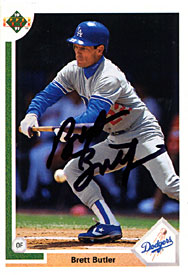 Brett Butler Autographed / Signed 1991 UpperDeck No.732 Los Angeles Dodgers Baseball Card