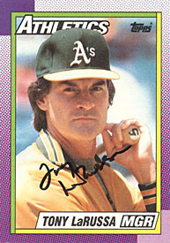 Tony LaRussa Autographed / Signed 1990 Topps Card #639 - Oakland Athletics