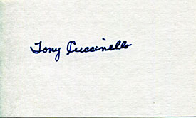 Tony Cucinnello Autographed / Signed 3x5 Card