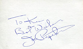 Joe Pepitone Autographed / Signed 3x5 Card