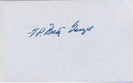 F.P. Ganzel Autographed / Signed 3x5 Card