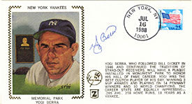 Yogi Berra Autographed / Signed New York Yankees Memorial Park Cache