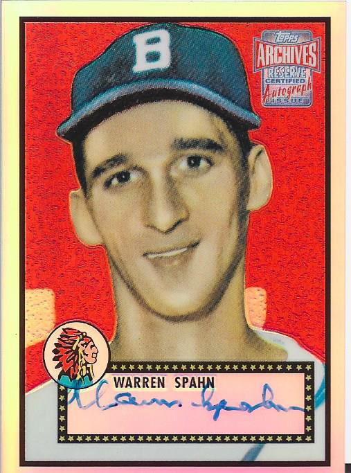 Warren Spahn Autographed Topps Archives Card