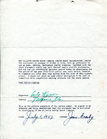 Early Wynn Autographed / Signed Advertising Agreement