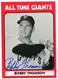 Bobby Thomson Autographed/Signed Card