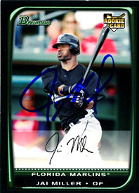 Jai Miller Autographed / Signed 2008 Bowman Baseball Card