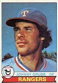 Johnny Grubb Autographed / Signed 1979 Topps #198 Card - Texas Rangers