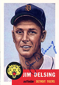 Jim Delsing Autographed / Signed 1991 Topps 1953 Reprint Card #239 - Detroit Tigers