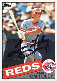 Tom Foley Cincinnati Reds Autographed / Signed 1985 Topps #107 Card
