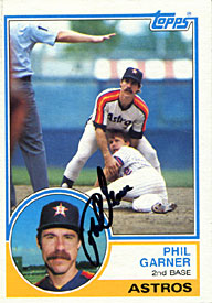 Phil Garner Autographed / Signed 1983 Topps No.478 Houston Astros Baseball Card