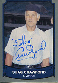 Shag Crawford Autograph/Signed 1989 Legends Card